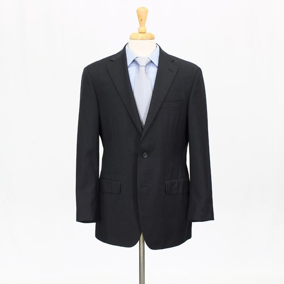 Samuelsohn 40R Gray Two Button Wool Solid Sport Coat Blazer Jacket G031 - Picture 1 of 11